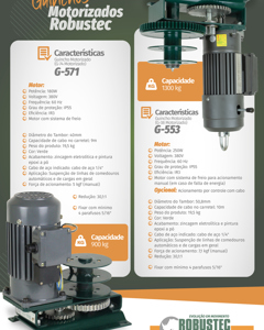 Winch motor 900Kg 180W 3Ph 380V 60Hz IP55 IR3 Dia.40,0mm